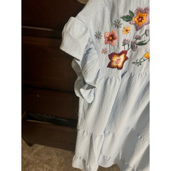 Oddi Oversized Embroidered Dress size Small - Light Blue - Picture 3 of 10